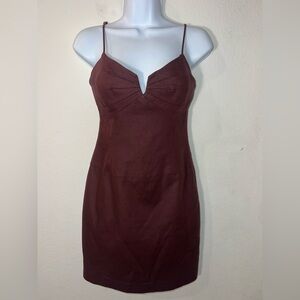 Black Halo dark burgundy Mini Dress Spaghetti Strap Sweetheart Neckline
